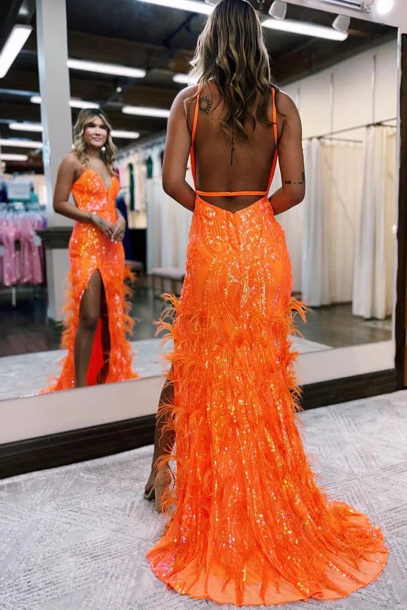Sonia | Jade Sequin Lace V Neck Mermaid Prom Dresses with Slit by KissProm
