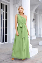 Ladies Chiffon One Shoulder Bridesmaid Evening Dress Wedding Party Evening Dress 28133 by numbersea