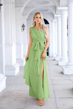 Ladies Chiffon One Shoulder Bridesmaid Evening Dress Wedding Party Evening Dress 28133 by numbersea