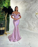 Long Mermaid Spaghetti Straps Sweetheart Satin Evening Prom Dress by BIZTUNNEL