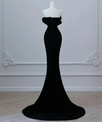 Black Luxurious Velvet Beaded Evening Dress Long Prom Dress Y7675 by simplepromdress
