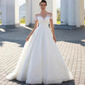 Charming Cap Sleeves Bridal Gowns 2024 Classic Lace A-Line Wedding Dress Backless O-Neck Vestidos De Novia Custome Made by payinti
