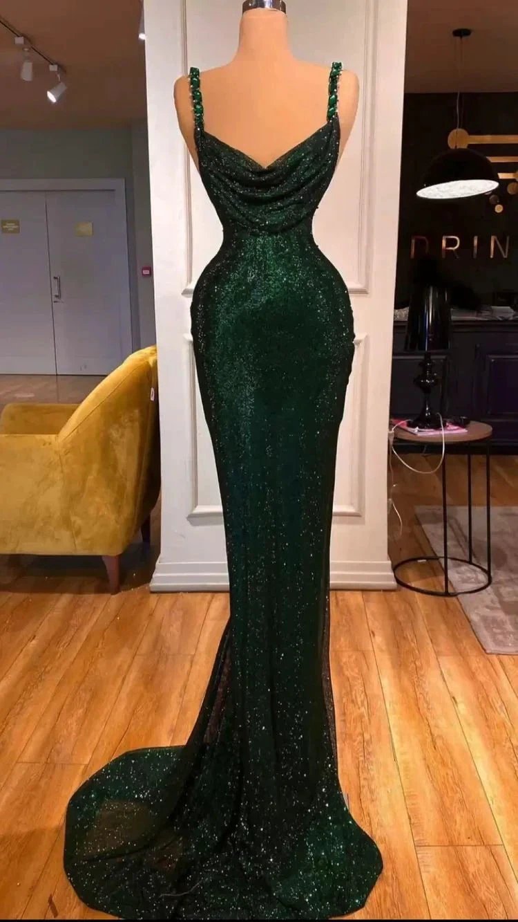 Stunning Emerald Green Mermaid Evening Dress Sleeveless Formal Gown Y123 by simplepromdress