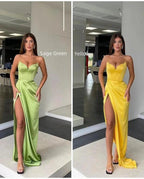 Long Mermaid Sweetheart Sleeveless Spaghetti Strap Prom Dress with Slit by BIZTUNNEL