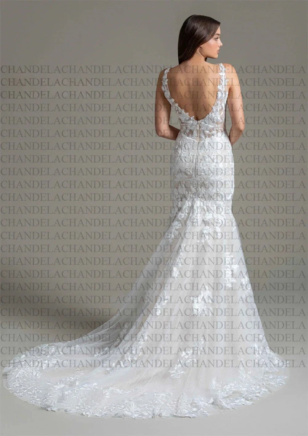 Charming Trumpet Wedding Dresses Sleeveless Scoop Pleat Appliques Bridal Gown Vestido De Casamento Customised For Women by payinti