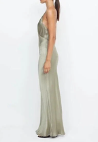 Sexy V Neck Yellow Satin Evening Dress Long Prom Dress Y7882 by simplepromdress