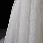 Luxury High Neck Lace Wedding Dress with Overskirt SW541