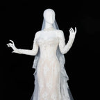 Elegant Ivory Sweetheart Neckline Sheer Lace Mermaid Wedding Dress with Veil SW171