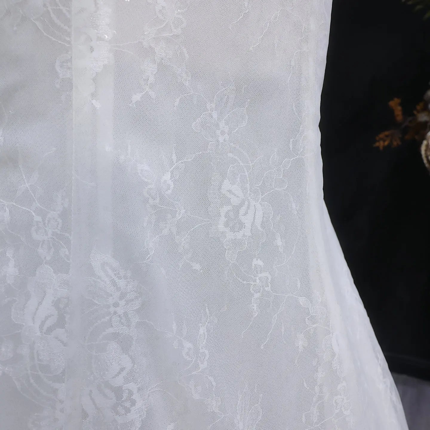 White  Off‑The‑Shoulder Puff Sleeve 3D Floral Mermaid Wedding Dress SW630