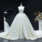 Luxury Sweetheart Satin Ball Gown Wedding Dress with Overskirt SW010