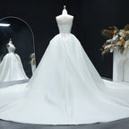 Luxury Sweetheart Satin Ball Gown Wedding Dress with Overskirt SW010