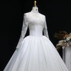 Classic Long Sleeve Lace Ball Gown Wedding Dress SW075