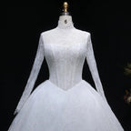 Luxury High Neck Lace Wedding Dress SW519