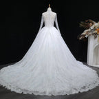 Luxury High Neck Lace Wedding Dress SW519
