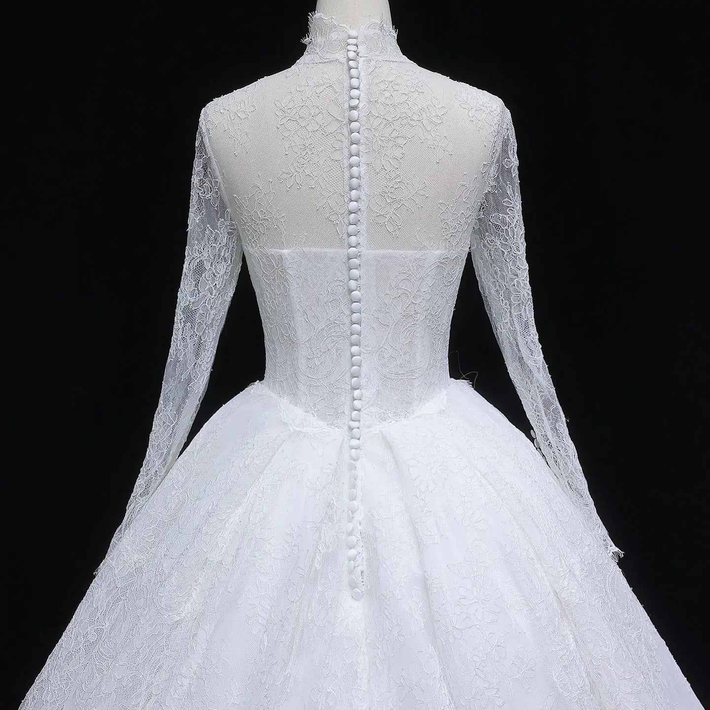 Luxury High Neck Lace Wedding Dress SW519