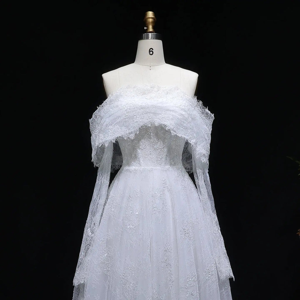 Luxury Off Shoulder Wedding Dress with Long Sleeves SW542