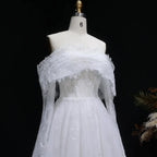Luxury Off Shoulder Wedding Dress with Long Sleeves SW542