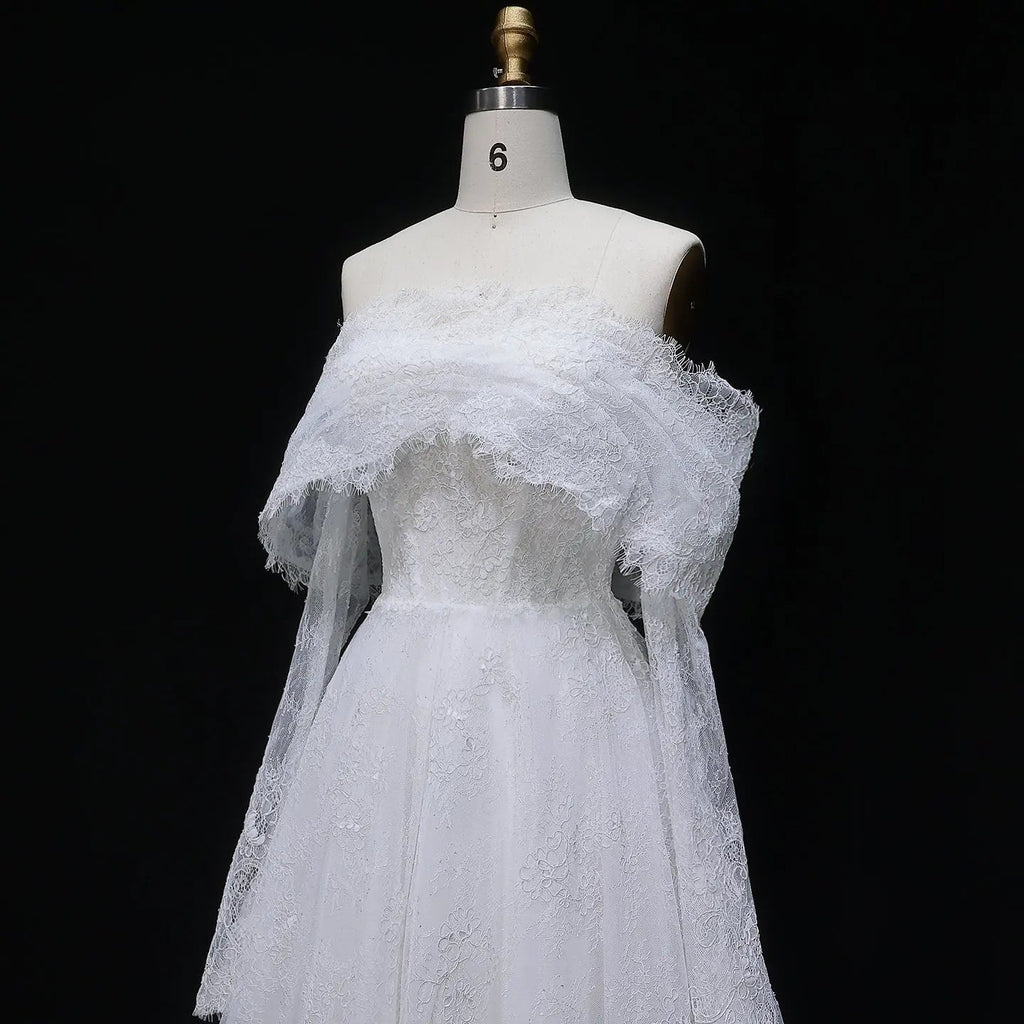 Luxury Off Shoulder Wedding Dress with Long Sleeves SW542