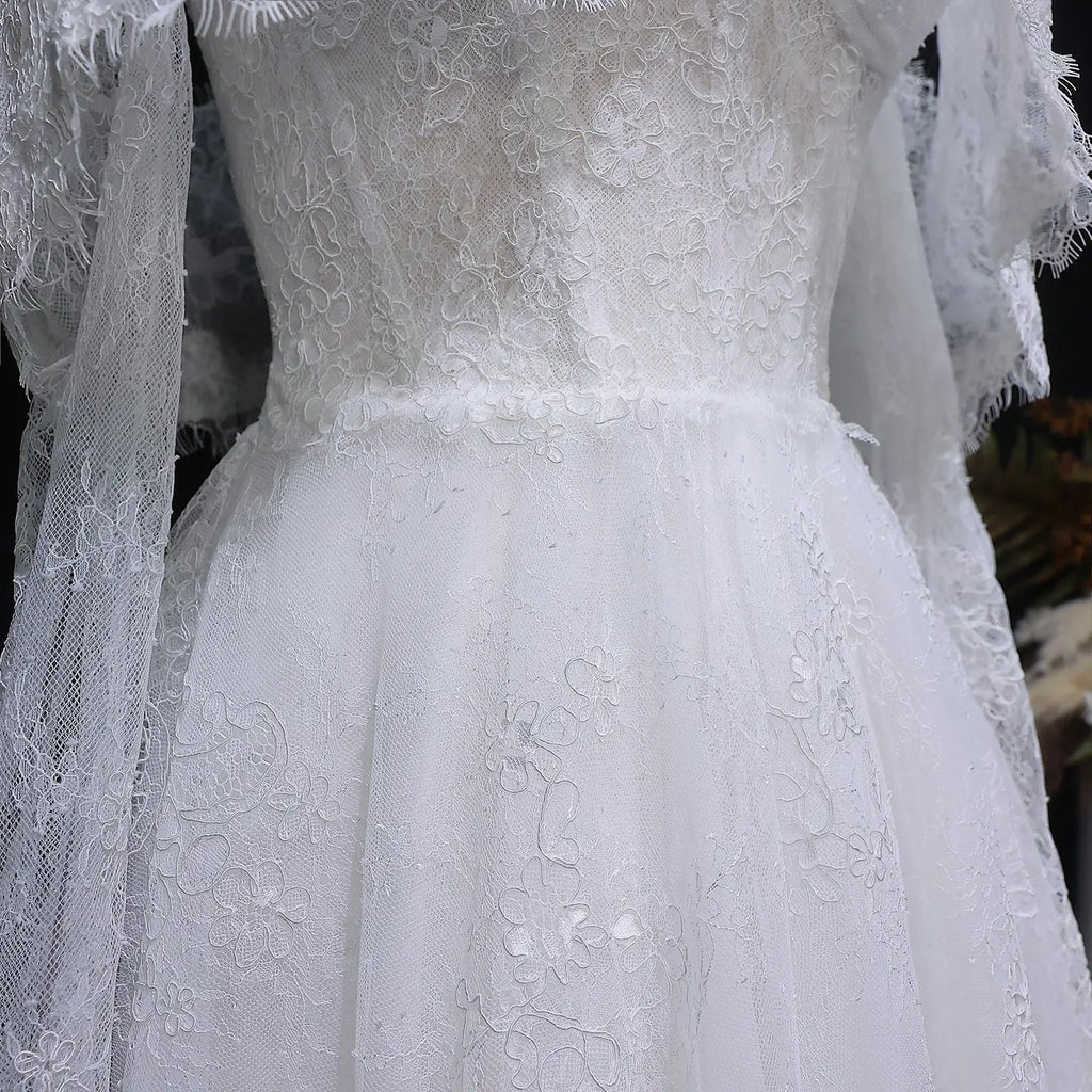 Luxury Off Shoulder Wedding Dress with Long Sleeves SW542