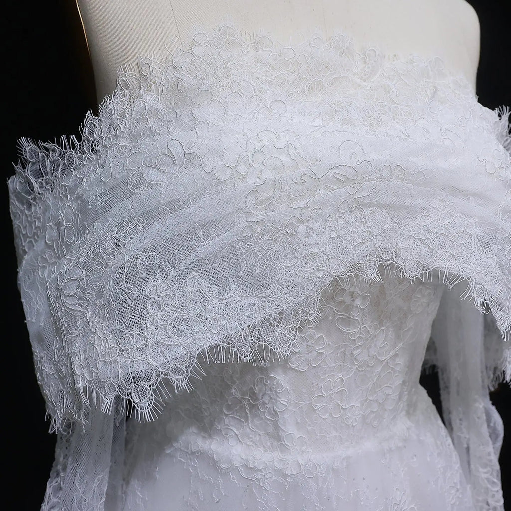 Luxury Off Shoulder Wedding Dress with Long Sleeves SW542