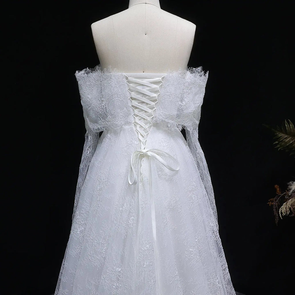 Luxury Off Shoulder Wedding Dress with Long Sleeves SW542