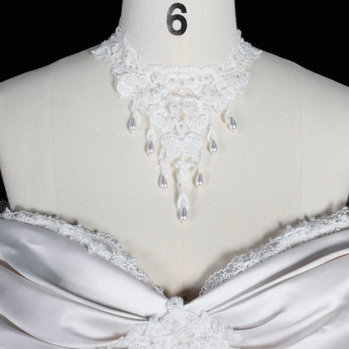 Off the Shoulder White Satin Ball Gown Wedding Dress with Long Cathedral Train SW675