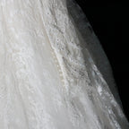 White Floral Lace Ball Gown Wedding Dress with Sweetheart Neckline and Detachable Long Sleeves SW677