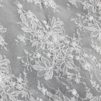 White Lace Mermaid Wedding Dress Off the Shoulder with Detachable Train and Long Sleeves SW678