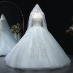 Luxury Beaded Long Sleeve Ball Gown Wedding Dress SW515