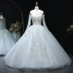 Luxury Beaded Long Sleeve Ball Gown Wedding Dress SW515