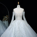Luxury Beaded Long Sleeve Ball Gown Wedding Dress SW515
