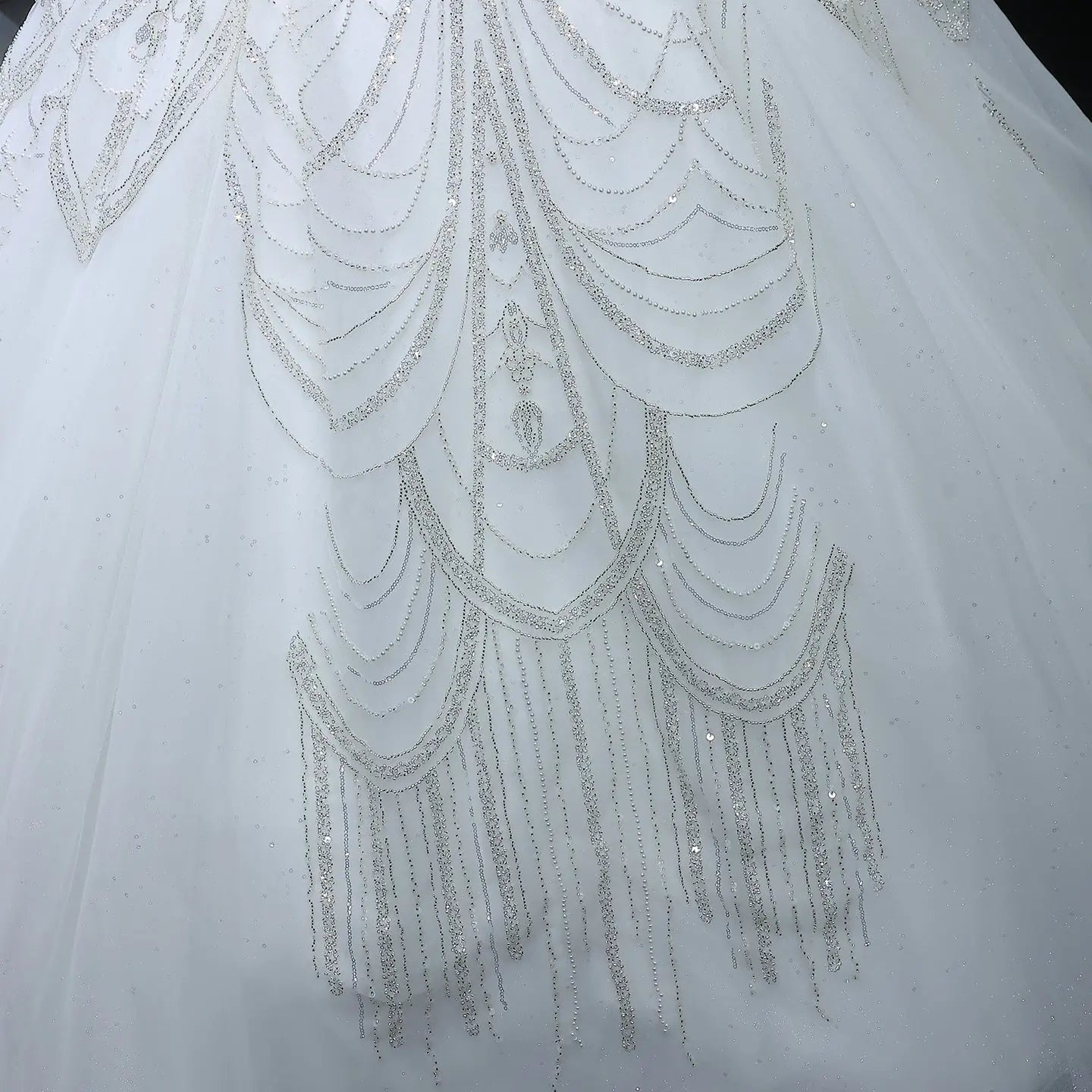 Luxury Beaded Long Sleeve Ball Gown Wedding Dress SW515