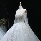 Luxury Beaded Long Sleeve Ball Gown Wedding Dress SW515