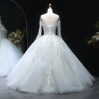 Luxury Beaded Long Sleeve Ball Gown Wedding Dress SW515