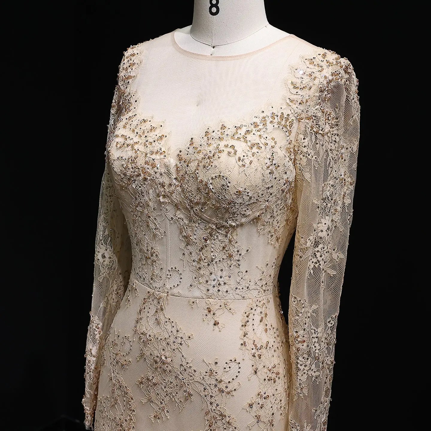 Glamorous Lace Long Sleeves Mermaid Wedding Dress SW122