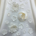 Luxury Satin 3D Floral Long Sleeve Embroidered Wedding Dress SW601
