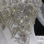 Luxury Satin 3D Floral Long Sleeve Embroidered Wedding Dress SW601