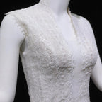 Elegant Ivory High Neck Sheer Lace Long Sleeves Mermaid Wedding Dress with Veil SW662