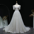 Luxury Beaded Puffy Lace Off Shoulder Wedding Dress SW038
