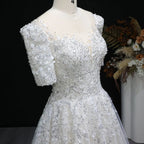 Luxury Beaded Puffy Lace Off Shoulder Wedding Dress SW038