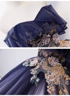 Ombre Beading Floral Lace Tulle Dress, Quinceañera Dress, Ball Gown Y1935 by simplepromdress