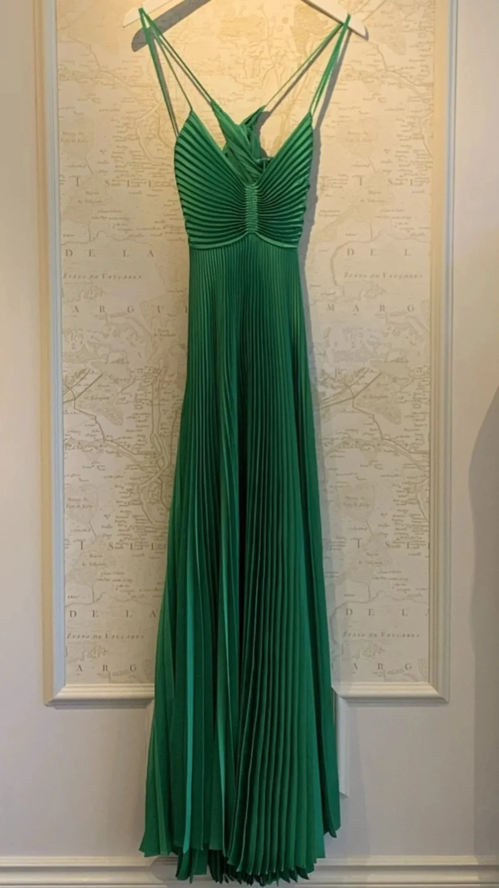 Green Long Pleated Tie Back Evening Dress Y4000 by simplepromdress