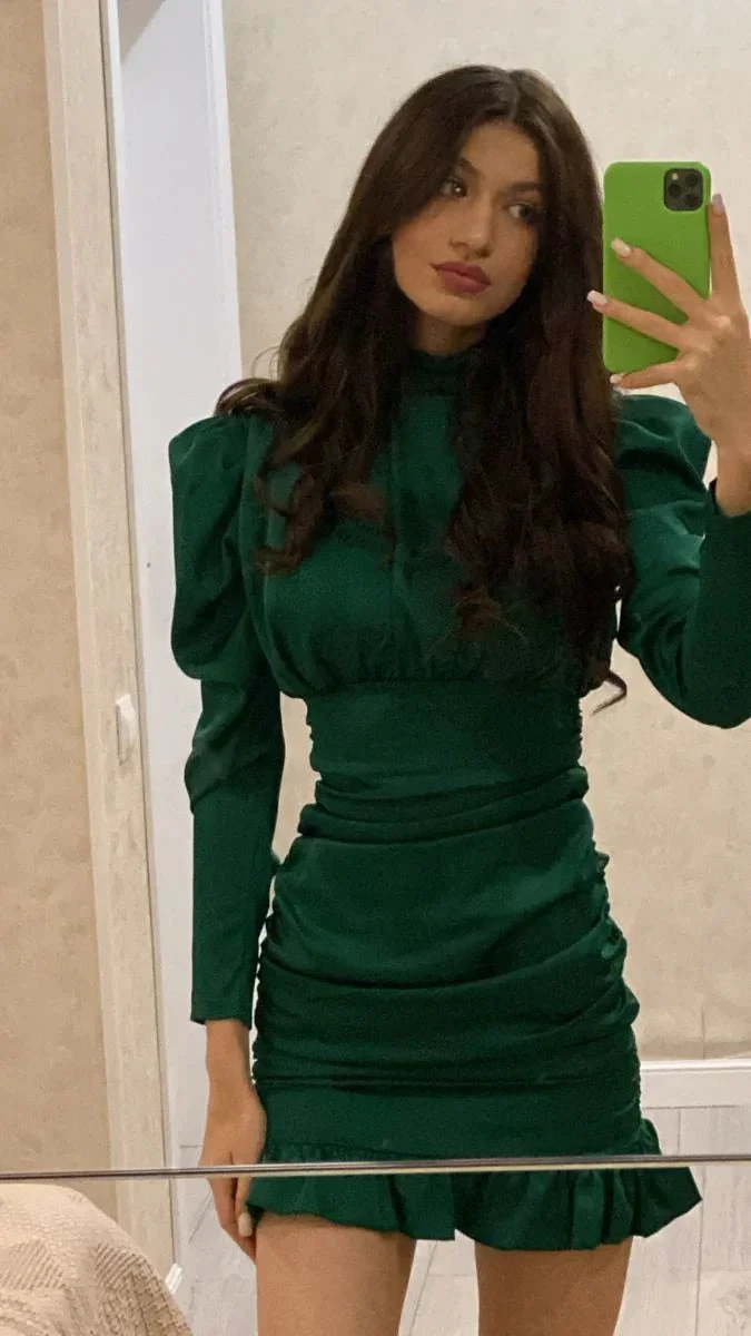 Sexy Green Long Sleeves Party Dress Green Homecoming Dress Y5858 by simplepromdress