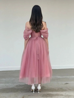 Powder Pink Tulle Dress Engagement Dress Corset Dress Cocktail Dress Evening Dress Y4775 by simplepromdress