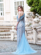 Sheath / Column Fashion Evening Dresses High Split One Shoulder Long Sleeveless Floor Length Prom Dresses by dressblee
