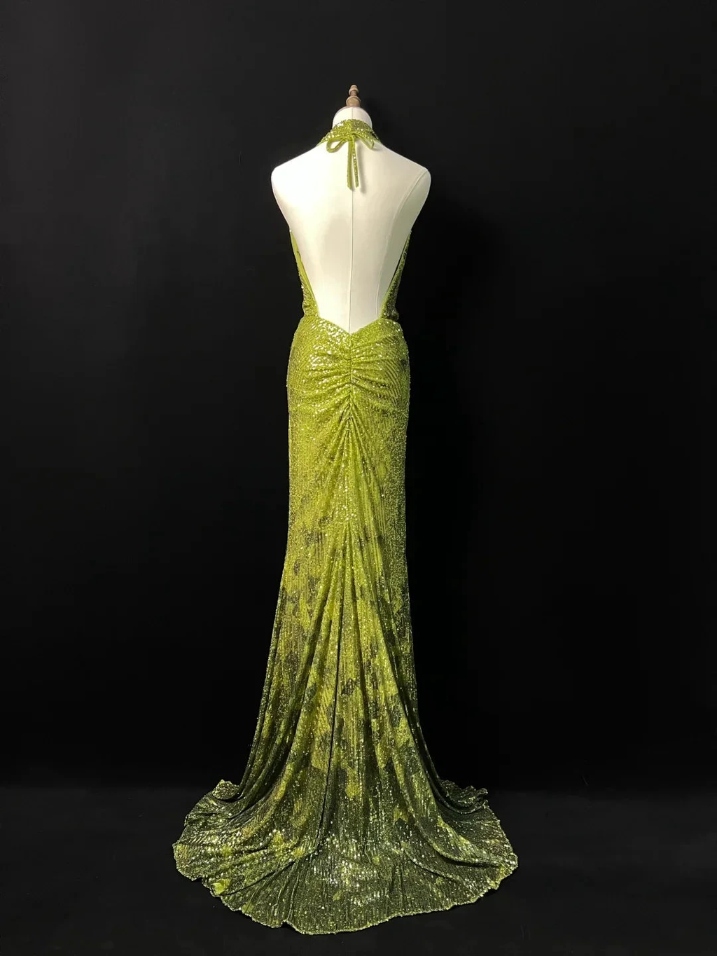 Gorgeous Green Halter Sequins Backless Prom Dress Long Mermaid Evening Dress Y8647 by simplepromdress