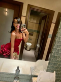 Charming Burgundy Spaghetti Straps Satin Rose Flowers Homecoming Dress Short Prom Dress Y8470 by simplepromdress