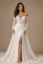 Shiny Mermaid Sexy Backless Wedding Dress Customized Modern Deep V Neck Bridal Gown With Cape Fantasy Sequined Classy Bride Wear - studio product image 5