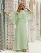 Sunnderly Bridesmaid Dress Women Long Sleeve V-Neck Chiffon Formal Wedding Party Dress SY28018 by numbersea