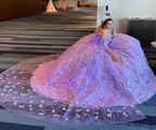 Luxurious Lavender Ball Gown With Butterflies,Sweet 16 Dress Y6755 by simplepromdress